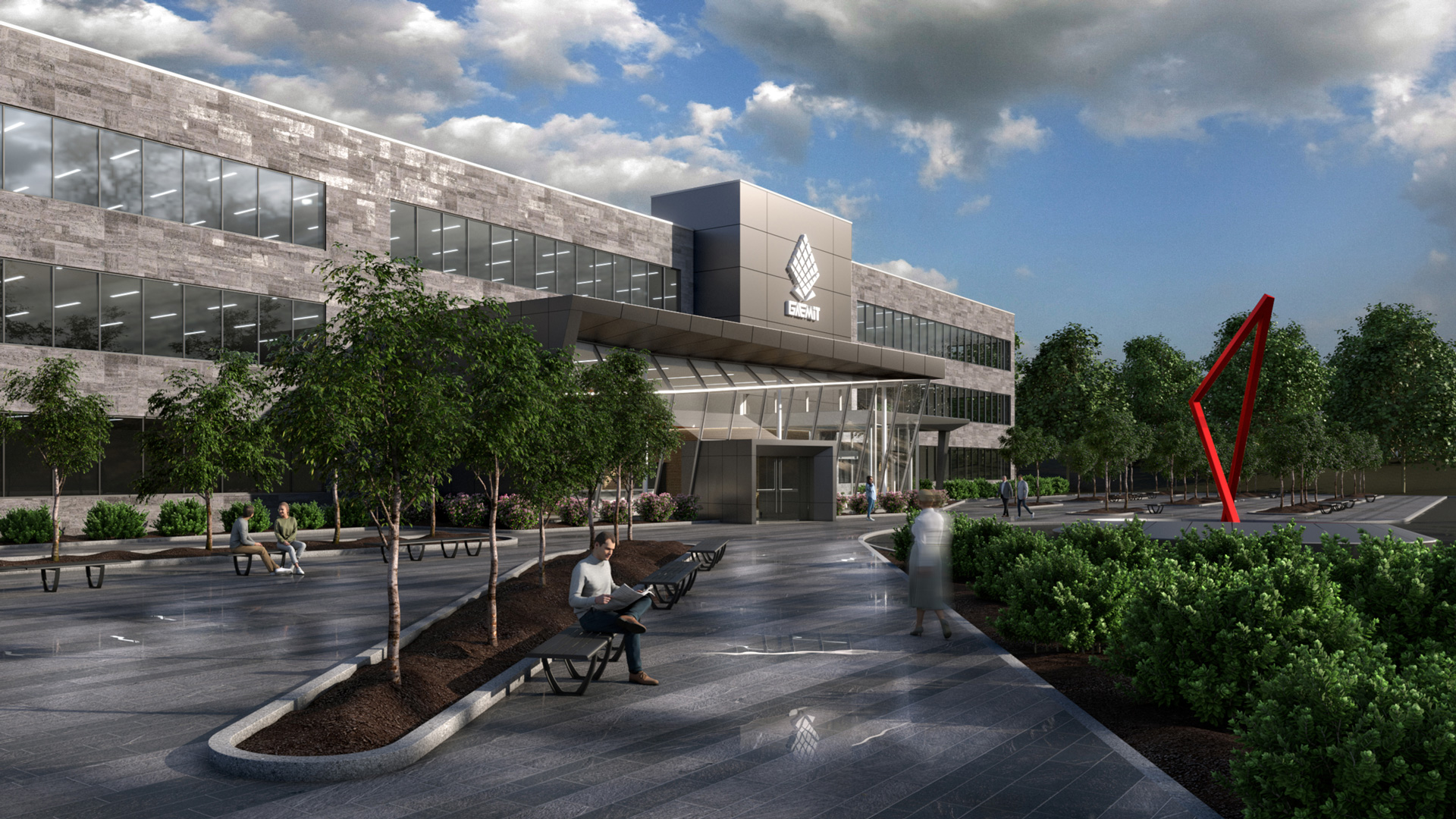 Render of business campus
