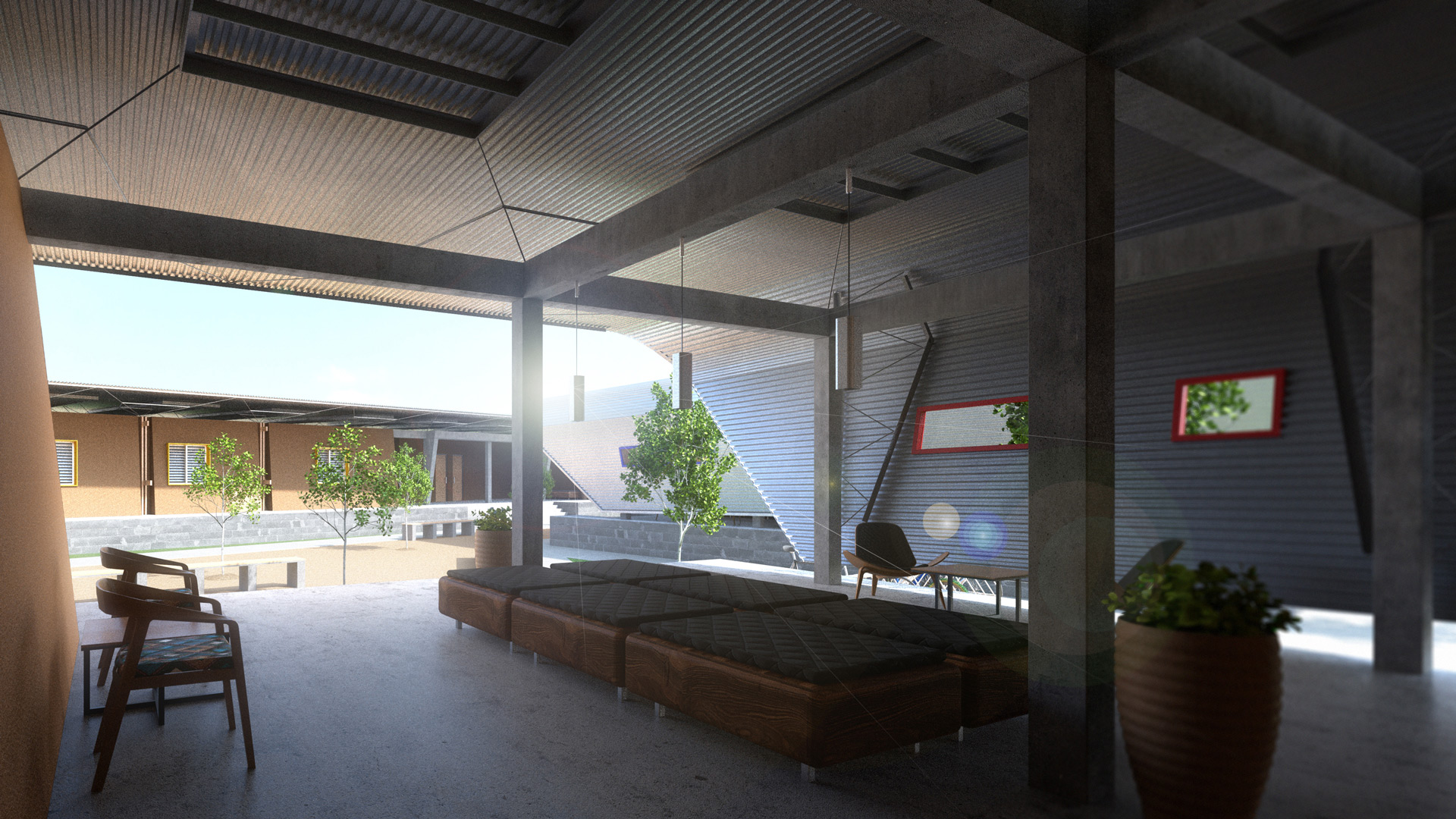 Render of college residential campus