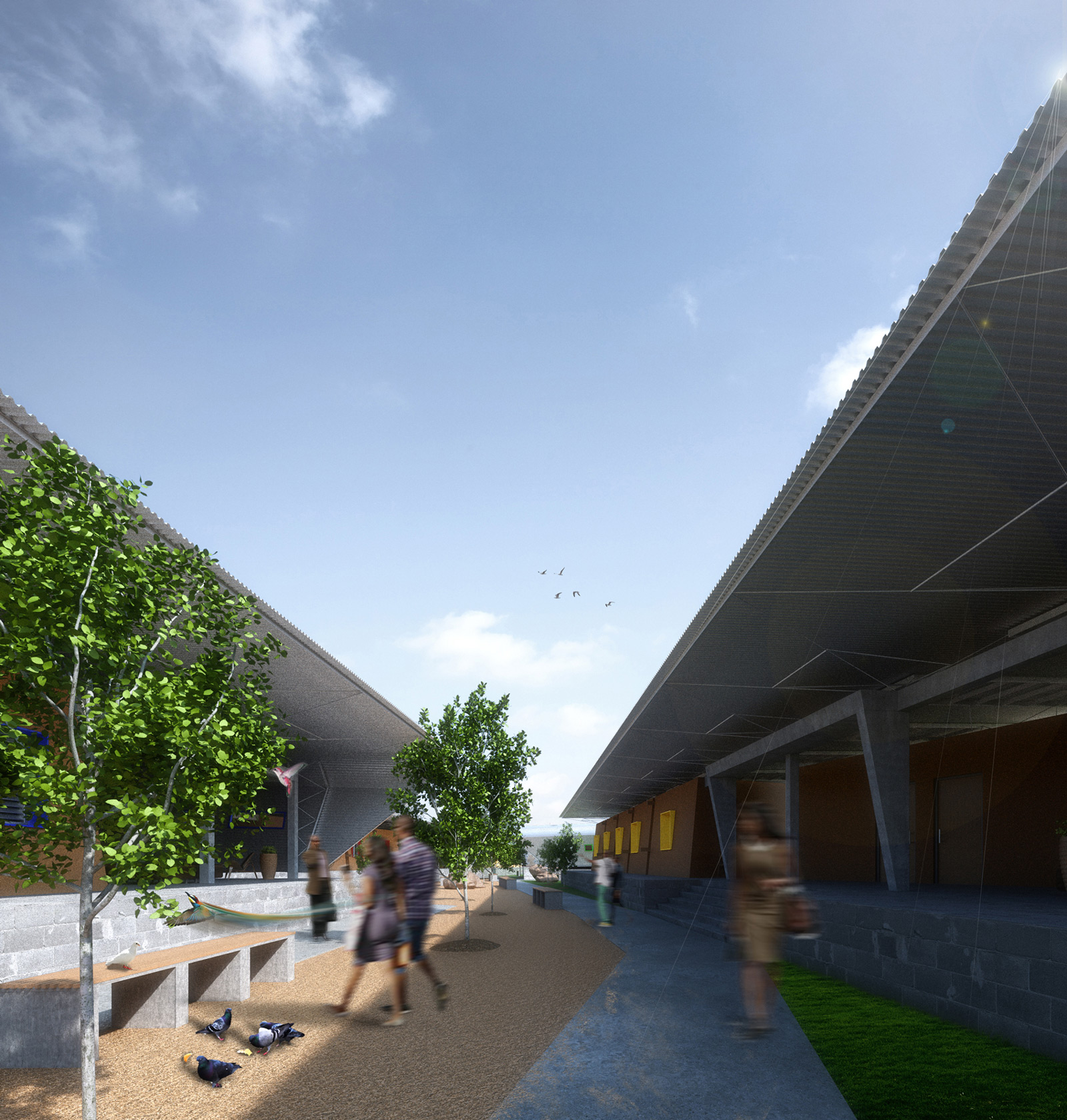Render of college residential campus