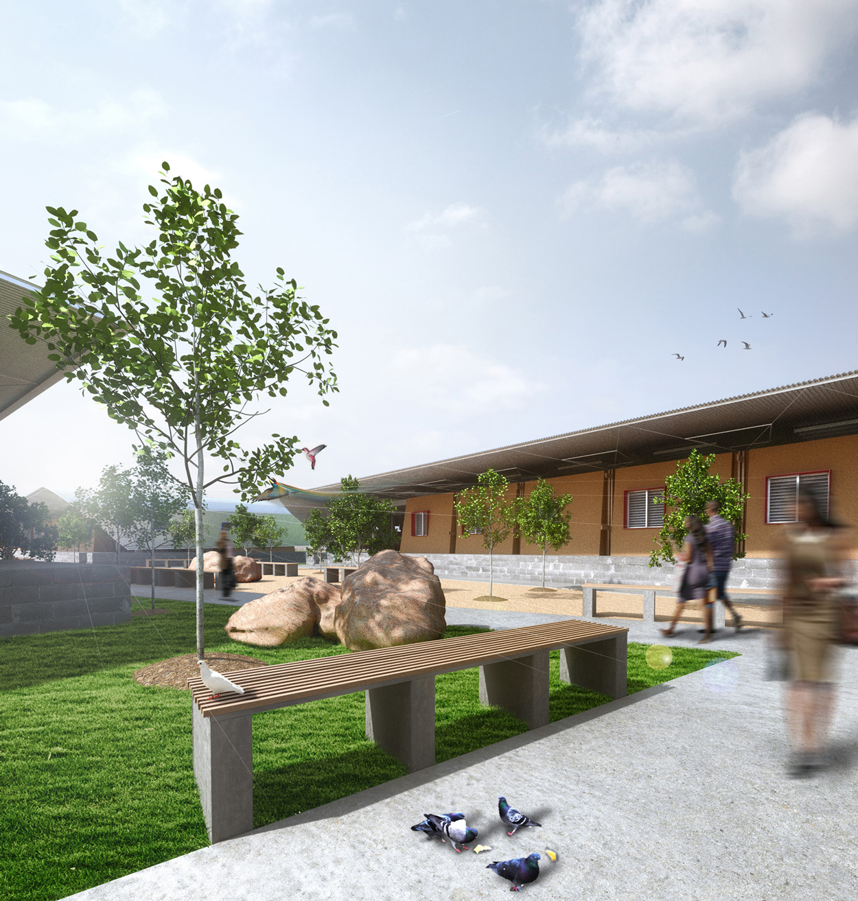 Render of college residential campus