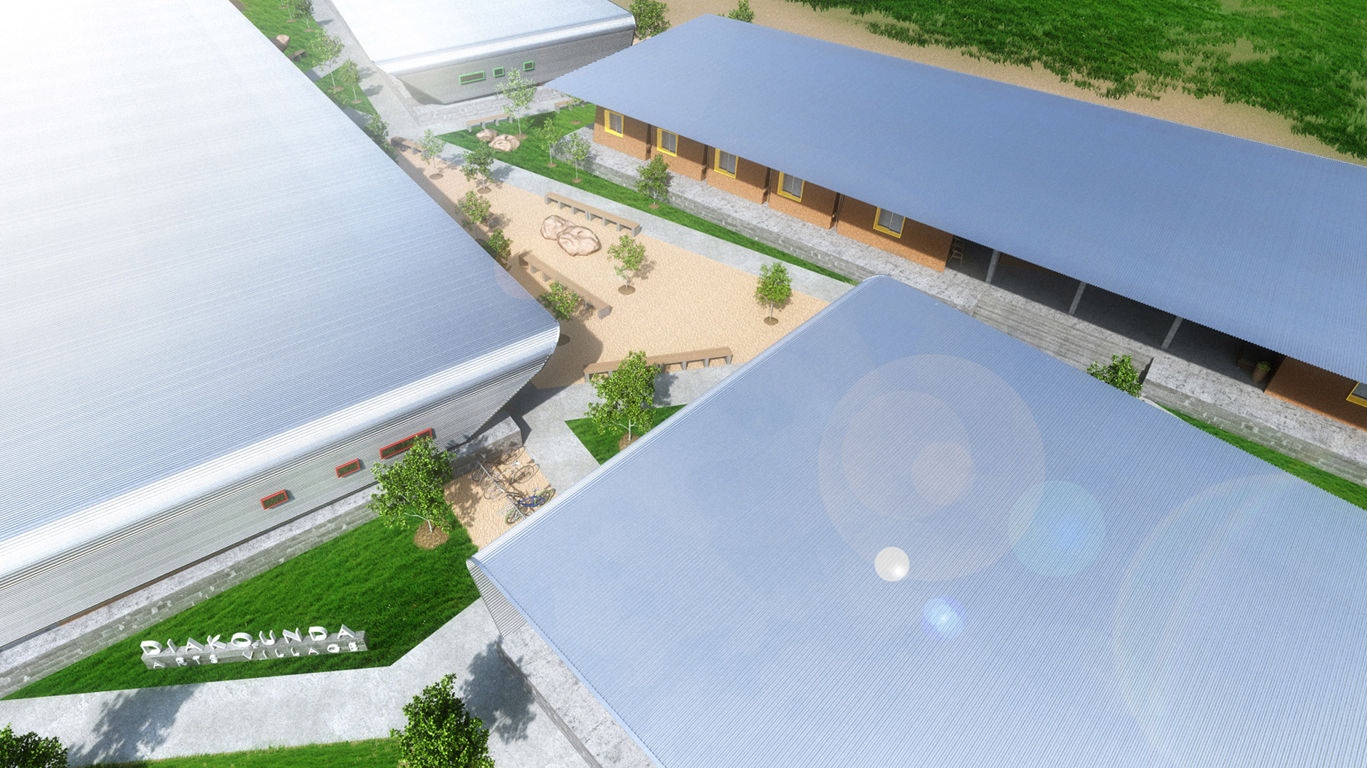 Render of college residential campus
